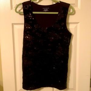 Black sequin tank top by Charter Club